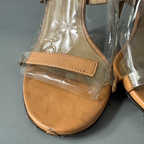 Tamara Mellon Beige Strappy Transparent Strap Detail Heel, Size 37 - Picture 6 of 14
